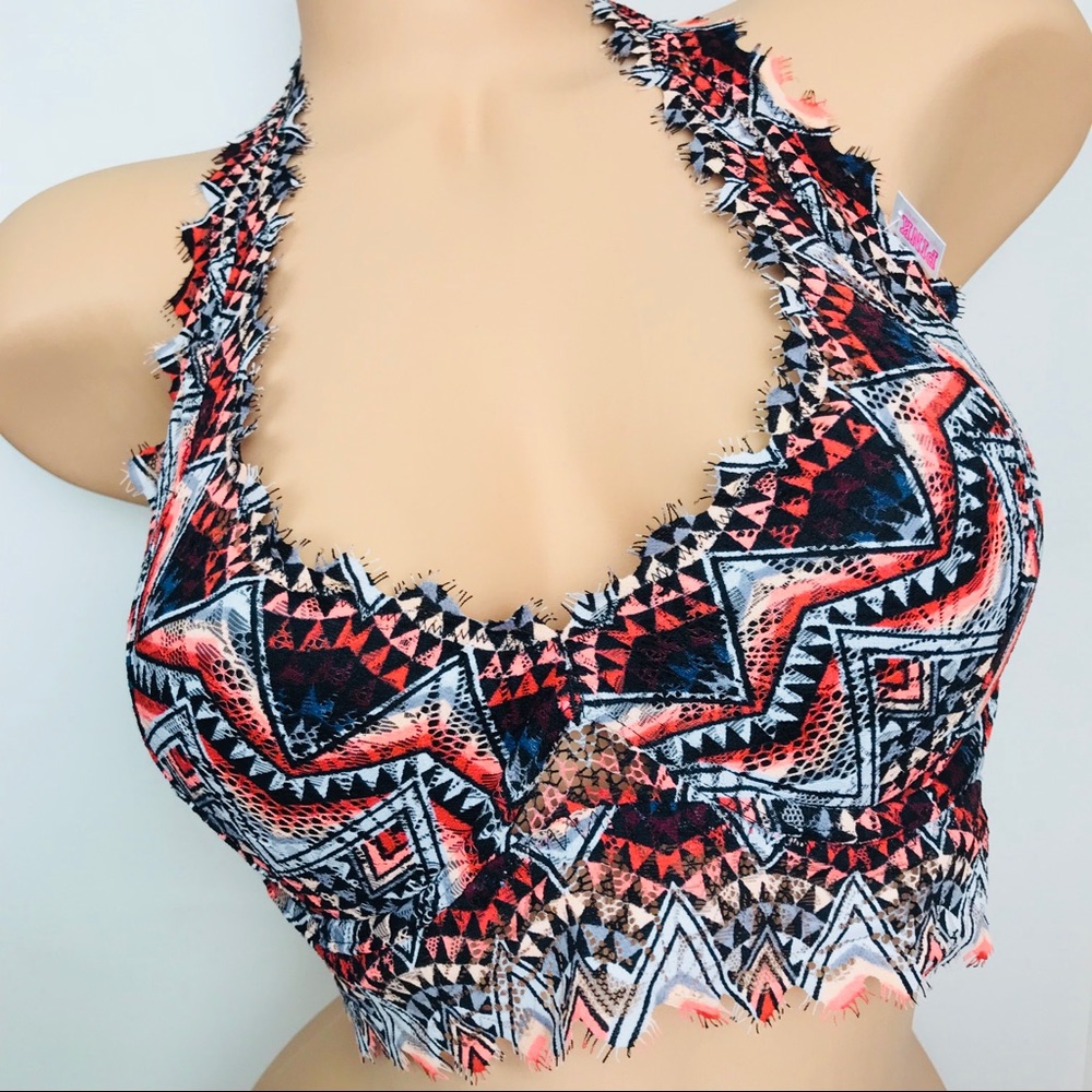 Victorias Secret PINK Lace Halter Bralette Lined